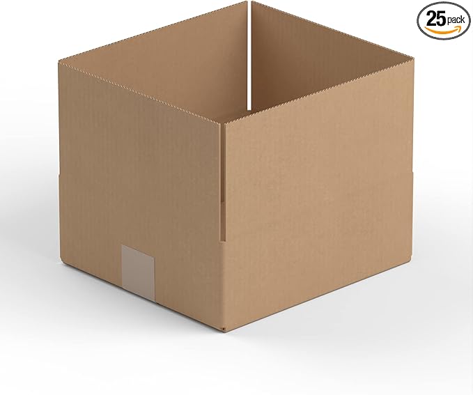 9" x 8" x 4" Kraft Corrugated RSC Shipping Box - 25/Bundle