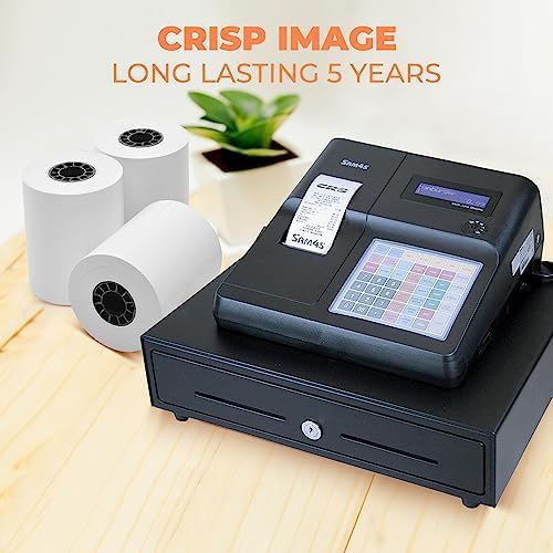 FRM 3 1/8 x 230 White Thermal Paper Receipt Rolls, Cash Register POS Receipt, POS Printer Paper, Fits All Credit Card Terminal, Receipt Paper, BPA Free