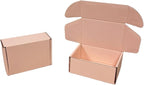 50 Pcs 4.3 x 3.1 x 2 inches Mini Size Corrugated Cardboard Gift Boxes Recyclable Shipping Boxes for Packing Jewelry Ornament Gift Craft Packaging Supplier (Powder Pink, 4.3 x 3.1 x 2")