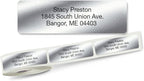 Personalized Return Address Labels, Roll of 250 Silver Foil Self-Adhesive Labels Without Dispenser, Customize with Name & Shipping Address, Colorful Images