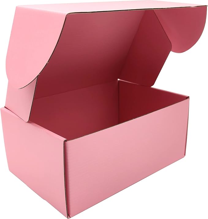 Small Pink Shipping Boxes for Small Business Pack of 25-9x6x4 inches Cardboard Corrugated Mailer Boxes for Shipping Packaging Craft Gifts Giving Products