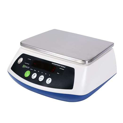 U.S. Solid Waterproof Bench Scale - IP68 Water-Repellent Digital Compact Bench Platform Scale, 15 kg x 1 g (33 lb x 0.002 lb)