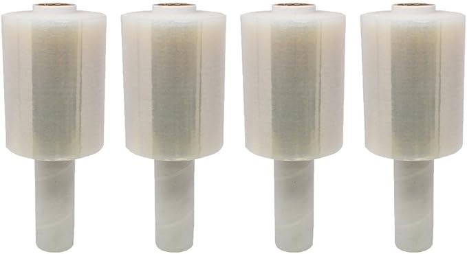 TOTALPACK - 5" x 1,000 FT - 80 Gauge, 4 Pack Shrink Film. Shrink Mini Wrap with Dispenser, Pallet Wrap, Stretch Film Plastic Wrap - Industrial Strength Hand Stretch Wrap.
