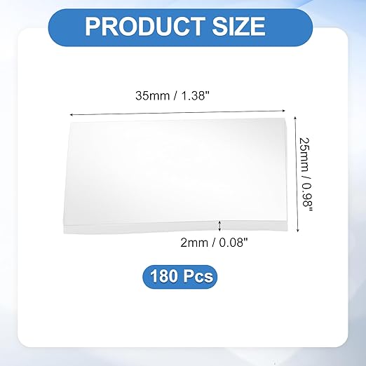 uxcell 180Pcs Double Sided Adhesive Pads, 1.38" x 0.98" Clear Removable Heavy Duty Mounting Tape Picture Hanging Sticky Adhesive Pad for Wall, Poster Picture, DIY Craft
