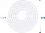 3/4"-50ft Extra-Long Braided Cable Sleeve Protector - Self-Wrapping Pet-Proof Wire Loom for Home Theater, Office, Car Engine, Chew-Resistant Cord Cover, White