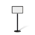 Floor Standing Sign Frame with Steel Low Profile Base, 14 inches by 22 inches Horizontal Sign Frame, Black Post