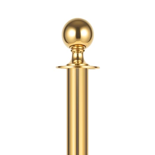 Red-Gold Stanchions Posts, 6 Packs Stanchion Set Crowd Control Barriers with 4.9 ft Red Velvet Rope, Stanchions and Velvet Ropes Red Carpet Poles for Party Supplies