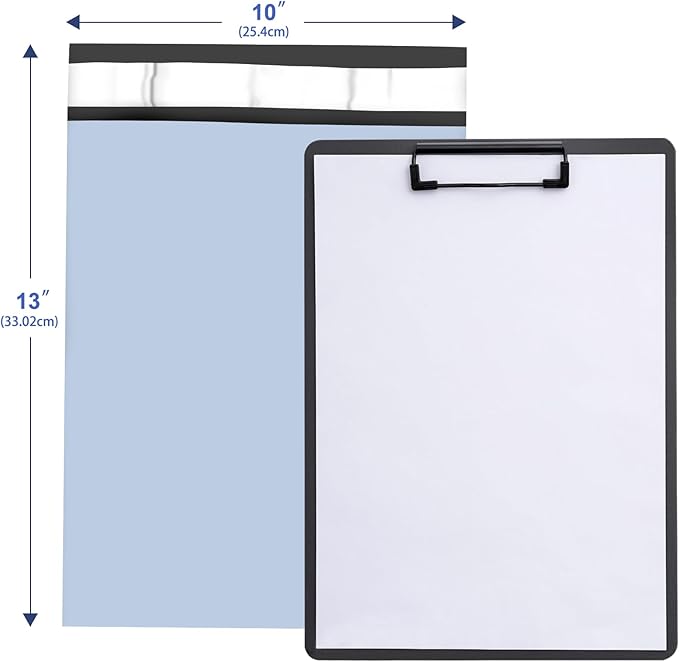 Poly Mailers 10x13 Inch 200 Pcs, Light Blue Shipping Bags, Mailing Envelopes with Self Seal Adhesive Strip, Waterproof and Tear-Proof Poly Bags for Non-Fragile Items