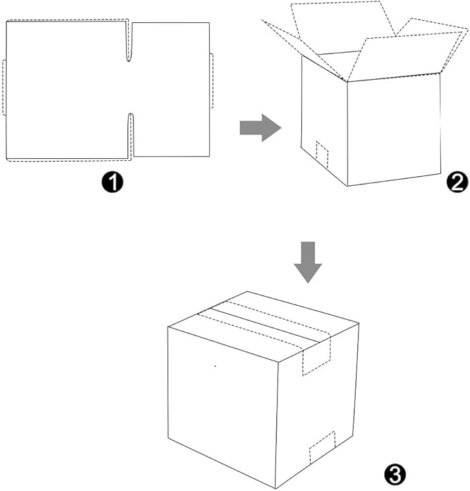 PETAFLOP 5x5x5 Shipping Boxes, Small White Corrugated Cardboard Box for Mailing, 25 Pack