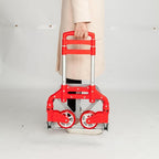 Folding Hand Truck Dolly, 200 lbs Capacity Dolly Cart, Aluminum Portable Foldable Hand Cart with Retractable Handle, Ideal for Shoping, Office, Travel, Moving, Red
