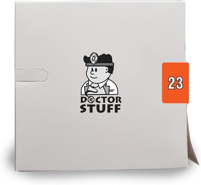 2023 Year Stickers, Doctor Stuff 2023 Chart Stickers, Dark Orange Colored, Data File Style, USA Made Year Labels for End Tab File Folders, 500/Roll, 1 Roll, 15/16" x 1-1/4"