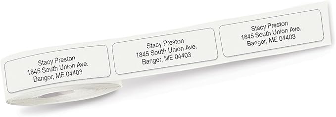 Personalized Return Address Labels, Roll of 125 Transparent Clear Self-Adhesive Labels Without Dispenser, Customize with Name & Shipping Address, Colorful Images