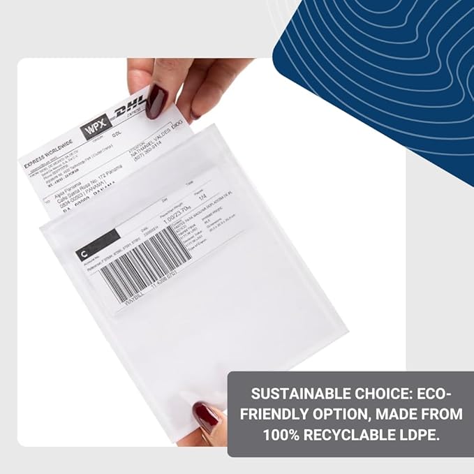 100 Units, 4.5"x5.5" Clear Packing List Shipping Pouches – Heavy Duty Self-Sealing Adhesive Envelopes, Waterproof & Tear-Proof – Ideal for Labels, Invoices & Documents