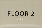 6" X4" Floor 2 Sign - ADA Compliant Tactile Graphics Grade 2 Braille Text | Wall Mount Plastic Directional Assistance, Floor Number Sign for Office, Schools, Hospitals, Apartments