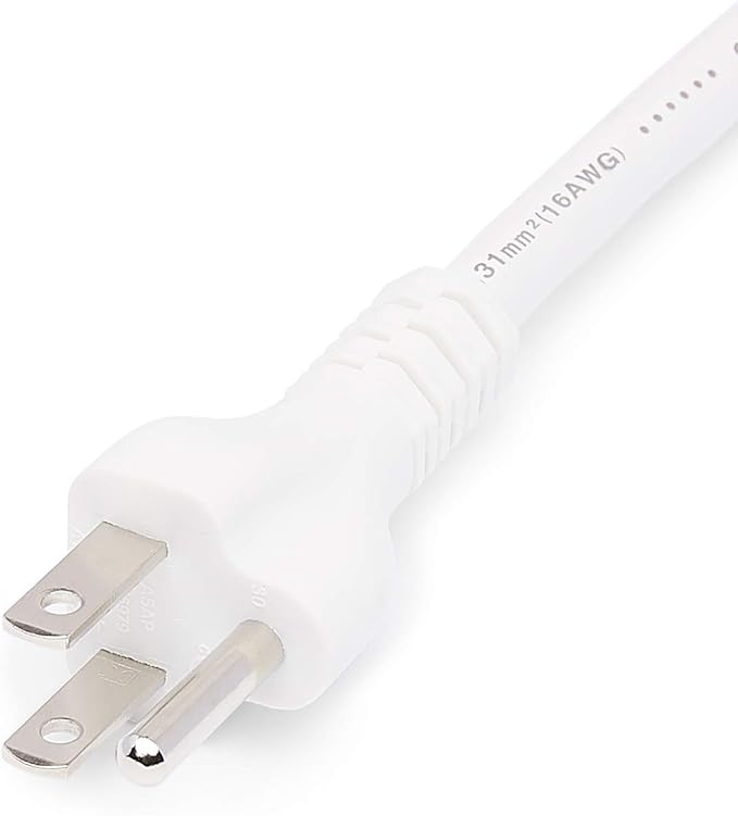 Amazon Basics Extension Cord, 13 Amps, 125V, 15 Foot, White - Pack of 2