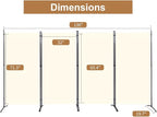 JVVMNJLK Indoor Room Divider, Portable Office Divider, Convenient Movable (4-Panel), Folding Partition Privacy Screen for Bedroom,Dining Room, Study,136" W x 19.7" D x 71.3" H, Beige