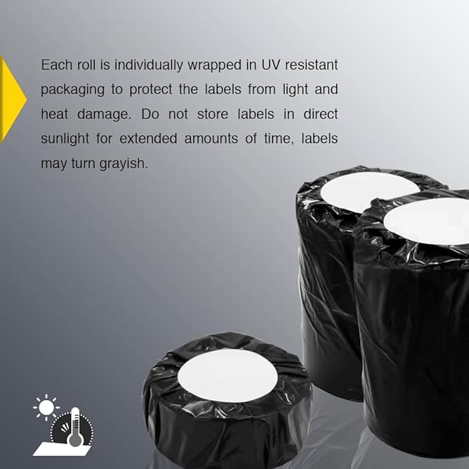 BETCKEY - 2" x 1.5" (51 mm x 38 mm) Address Removable Film Label - Durable Waterproof - Compatible with Zebra & Rollo Label Printer [6 Rolls, 6000 Labels]