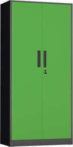 INTERGREAT Metal Storage Cabinet with Lock, 61" H Metal Cabinets Storage with 2 Doors and 4 Adjustable Shelves, Locking Garage Cabinet for Home Office, Kitchen, Bathroom (Black Green)