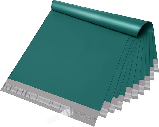 Fuxury Poly Mailers 12x15.5 Inch 50 Pcs, Waterproof Shipping Bags for Clothing, Strong Adhesive Heavy Duty Shipping Mailing Envelopes for Business, Self Seal Mailers Poly Bags,Forest Green