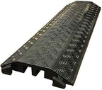 Kable Kontrol Drop Over Floor Cord Cover – 40” Inch Long 2 Channel Cable or Wire Protector – Rubber Ramp for Indoor and Outdoor Use – Black
