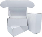 6x4x3 inch Small White Mailers Boxes Recyclable Corrugated Gift Box for Packaging Shipping Set of 10