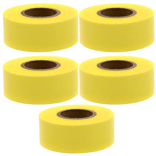 ChromaLabel 1 Inch Colored Tape, Clean Remove Yellow Tape for Kids Arts and Crafts Projects, 13.88 Yards per Roll, Yellow - Case of 5