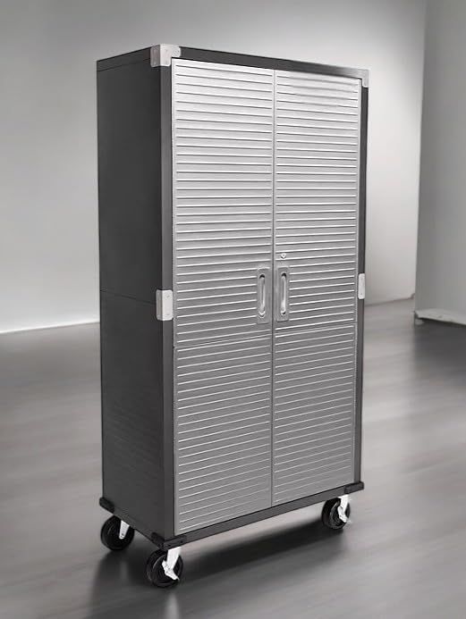 Heavy Duty Storage Solid Stainless Steel Cabinet with Lockable, Adjustable Shelf, Metal Garage Organizer (Graphite, 36" W x 18" D x 72" H)