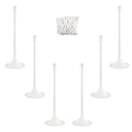 Mr. Chain Plastic Stanchion Kit with 50 Feet of 2-Inch Link Chain and C-Hooks, White, Pack of 6 (71001-6)