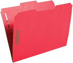 Staples Colored Reinforced Tab Fastener Folders Letter Size Red 50/Box