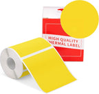 Phomemo Circle Labels for M110/M110S/M120/M200/M220 Label Maker, 1.96" x 1.96"（50x50 mm） Round Thermal Label for Barcode Labels, DIY Logo Design, Black on Yellow