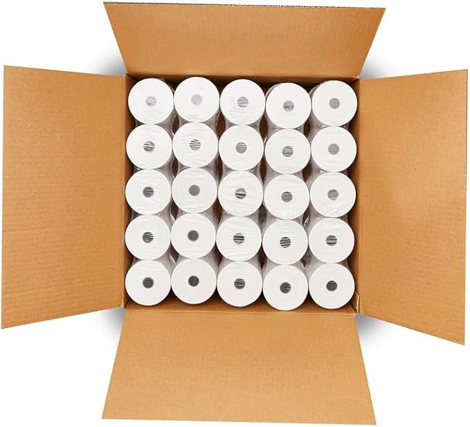 3-1/8" (80mm) X 230' (3"dia) Cash Register Thermal Paper Case of 50 Rolls POS