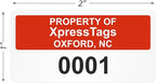 XpressTags 1" x 2" Sequential Number Custom Labels, Fixed Inventory Asset Tags, Permanent Adhesive Vinyl Stickers for equipments Pack Sizes 100 to 5000, Made in USA