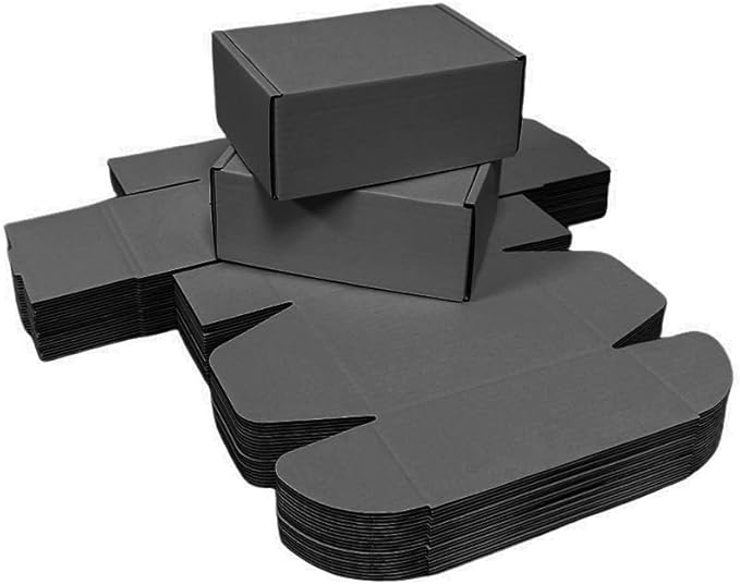 50 Pcs 4.3 x 3.1 x 2 inches Mini Size Corrugated Cardboard Gift Boxes Recyclable Shipping Boxes for Packing Jewelry Ornament Gift Craft Packaging Supplier (Dark Gray, 4.3 x 3.1 x 2")