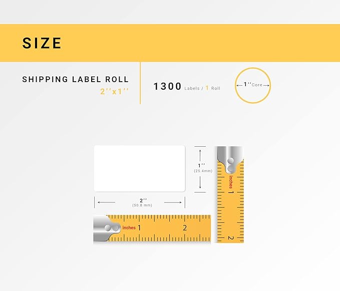 HOUSELABELS 2" x 1" Barcode Labels in Polypropylene Compatible with Zebra and Rollo Printers, 12 Rolls / 1,300 Labels per Roll