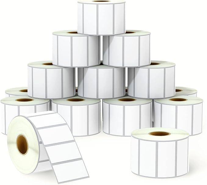 BETCKEY - 2.25" x 1" (57 mm x 25 mm) File Folder & Multipurpose Labels Compatible with Zebre/Rollo Label Printer,Premium Adhesive & Perforated [16 Rolls, 24000 Labels]