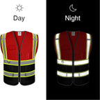BeautyWill Custom Logo Safety Vest Class 2 High Visibility Reflective Vest for Men - Personalized Logo Team Vest