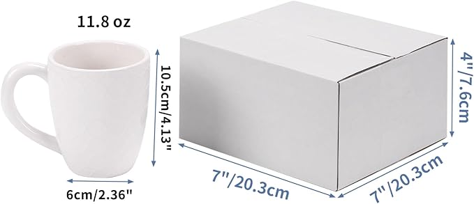 Hoikwo 7x7x4 (external dimensions) Small Shipping Boxes Set of 25, White Corrugated Cardboard Box for Small Business for Packaging Mailing