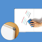 Large Magnetic Whiteboard 48 x 36 Inch, Foldable Dry Erase White Board with Pen Tray, Big Aluminum Frame Folding Message Presentation Board for Wall