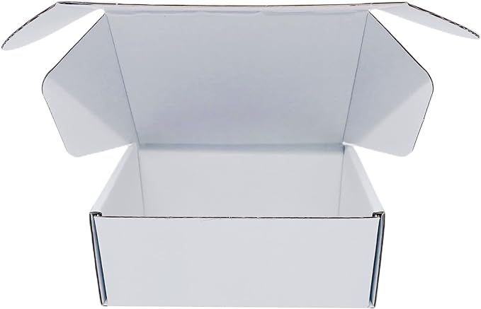 6x4x3 inch Small White Mailers Boxes Recyclable Corrugated Gift Box for Packaging Shipping Set of 10