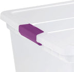 Sterilite 16-Pack 110 Quart ClearView Latch Box, Stackable Organizer Bins with Latching Lids - Clear Plastic Organization Containers for Closet, Bedroom, Shelving Units and Everyday Home Storage