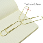 HAHIYO Paper Clips Sturdy 4 inches Length 14 Pack Paperclips Heavy Duty Tight Grip Rust Proof Reusable Metal Bright Gold for Home Office School