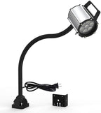 Work Desk Light, Machine Work Light, LED Flexible Gooseneck Light 700 Lumens IP66 Water and Dust Resistant 110-240 Volt Universal Fixed Base Work Light for Machine Tool and Lathe Industrial Lighting