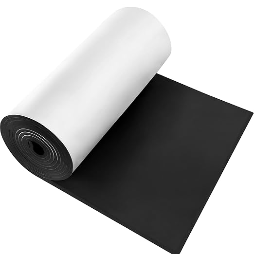 Adhesive Foam Padding Roll Closed Cell Sponge Neoprene Insulation Board Foam Sheet Pad with Sticky Back for Anti Vibration, Anti-Slip, DIY Crafts, Gaskets, Cosplay, Costume(12x118x1/16 inch)
