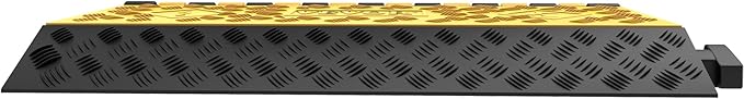 Happybuy 1 Pack of 3-Channel Rubber Cable Protector Ramps Heavy Duty 44000Lbs Load Capacity Cable Wire Cord Cover Ramp Speed Bump Driveway Hose Cable Ramp Protective Cover