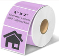 2" x 2" Thermal Labels Stickers Purple, Square Thermal Shipping Stickers, Multipurpose Inventory Self-Adhesive Direct Thermal Label for Small Business (500 Labels/Roll)