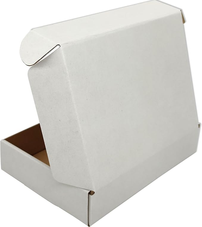 Small White Shipping Boxes for Small Business Pack of 25-8x5.5x1.6 inches Cardboard Corrugated Mailer Boxes for Shipping Packaging Craft Gifts Giving Products