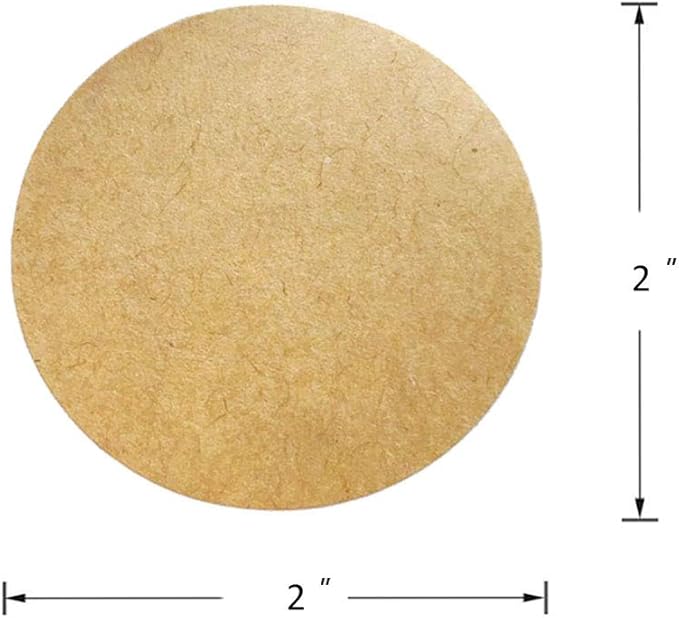 Hcode 2'' Natural Circle Price Stickers Kraft Paper Dots Labels Target Pasters Adhesive Writable Labels 500 Pieces Per Roll (2 inches)