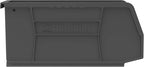 Akro-Mils 30237 AkroBins Plastic Storage Bins, Space-Saving Stackable Bins for Garage, Pantry, Craft Organization, 9-" x 6-" x 5-", Black, 12-Pack