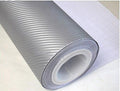 F & B LED LIGHTS Silver 3D Carbon Fiber Film Twill Weave Vinyl Sheet Roll Wrap (96" X 60", Silver)