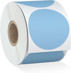 Misofuki 2" 750 Labels Blue Circle Direct Thermal Stickers Labels Roll Compatible with Zebra, Rollo, MUNBYN, Self-Adhesive Round Direct Thermal Labels